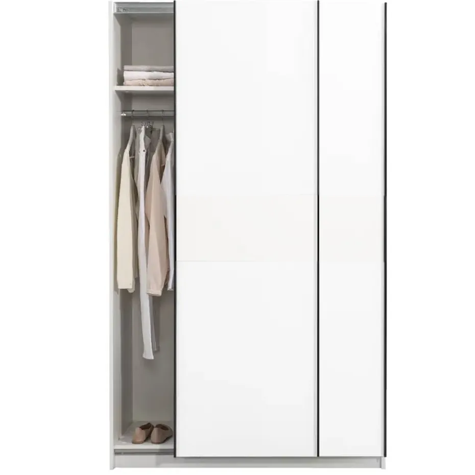 Schuifdeurkast Genua - wit - 204x122x60 cm