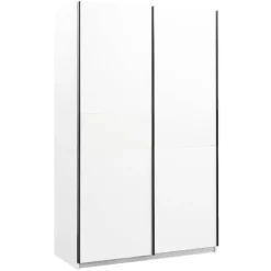 Schuifdeurkast Genua - wit - 204x122x60 cm