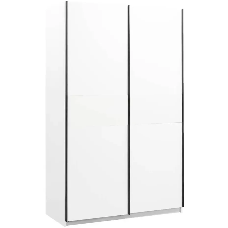 Schuifdeurkast Genua - wit - 204x122x60 cm