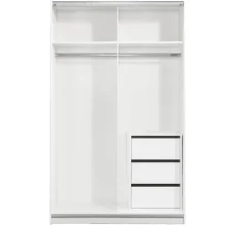 Schuifdeurkast Genua - wit - 204x122x60 cm