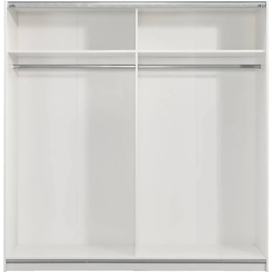 Schuifdeurkast Genua - wit/antraciet - 204x200x60 cm