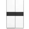 Schuifdeurkast Genua - wit/antraciet - 204x122x60 cm