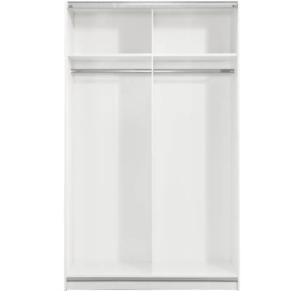Schuifdeurkast Genua - wit/antraciet - 204x122x60 cm