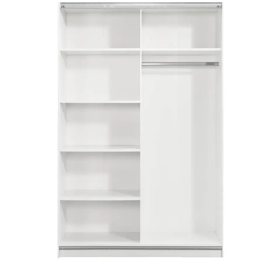 Schuifdeurkast Genua - wit/antraciet - 204x122x60 cm