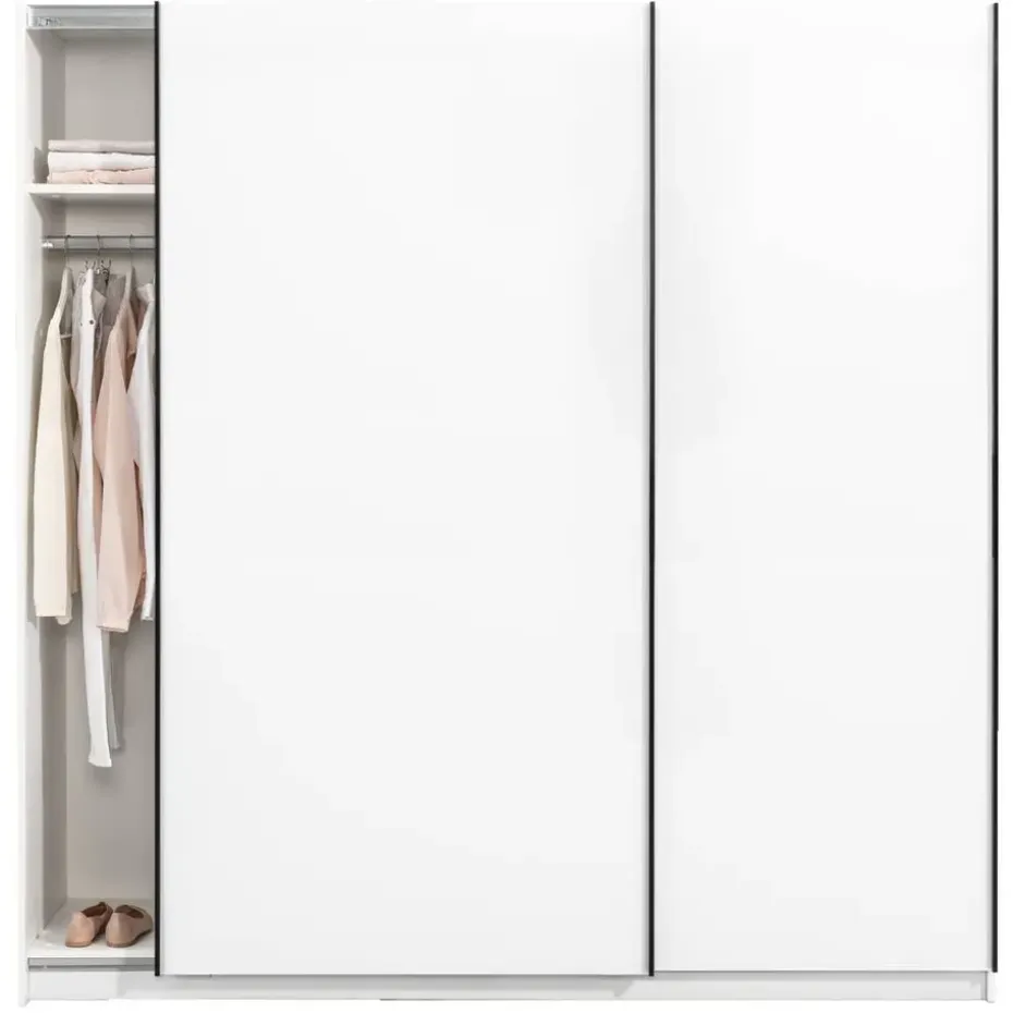 Schuifdeurkast Genua - wit - 204x200x60 cm