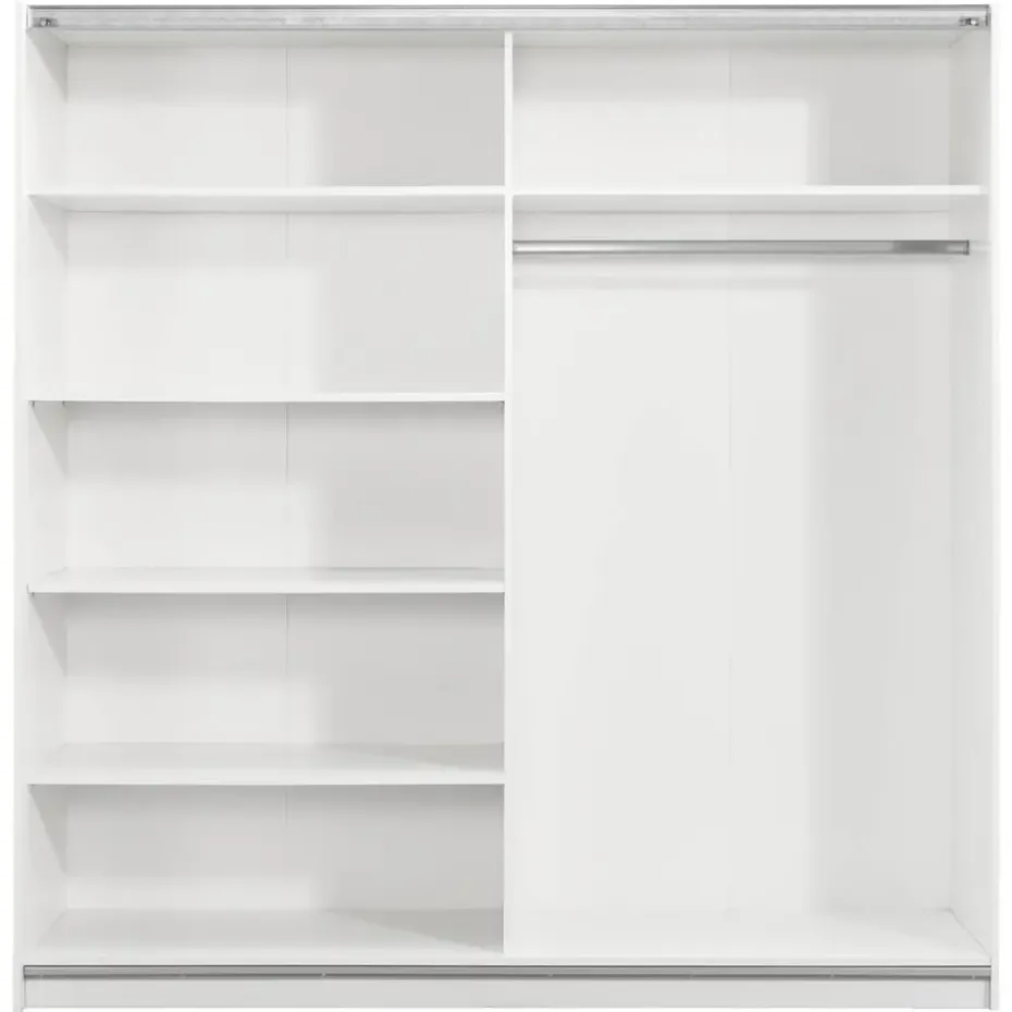 Schuifdeurkast Genua - wit - 204x200x60 cm