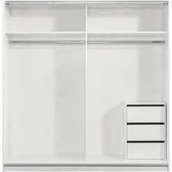 Schuifdeurkast Genua - wit - 204x200x60 cm