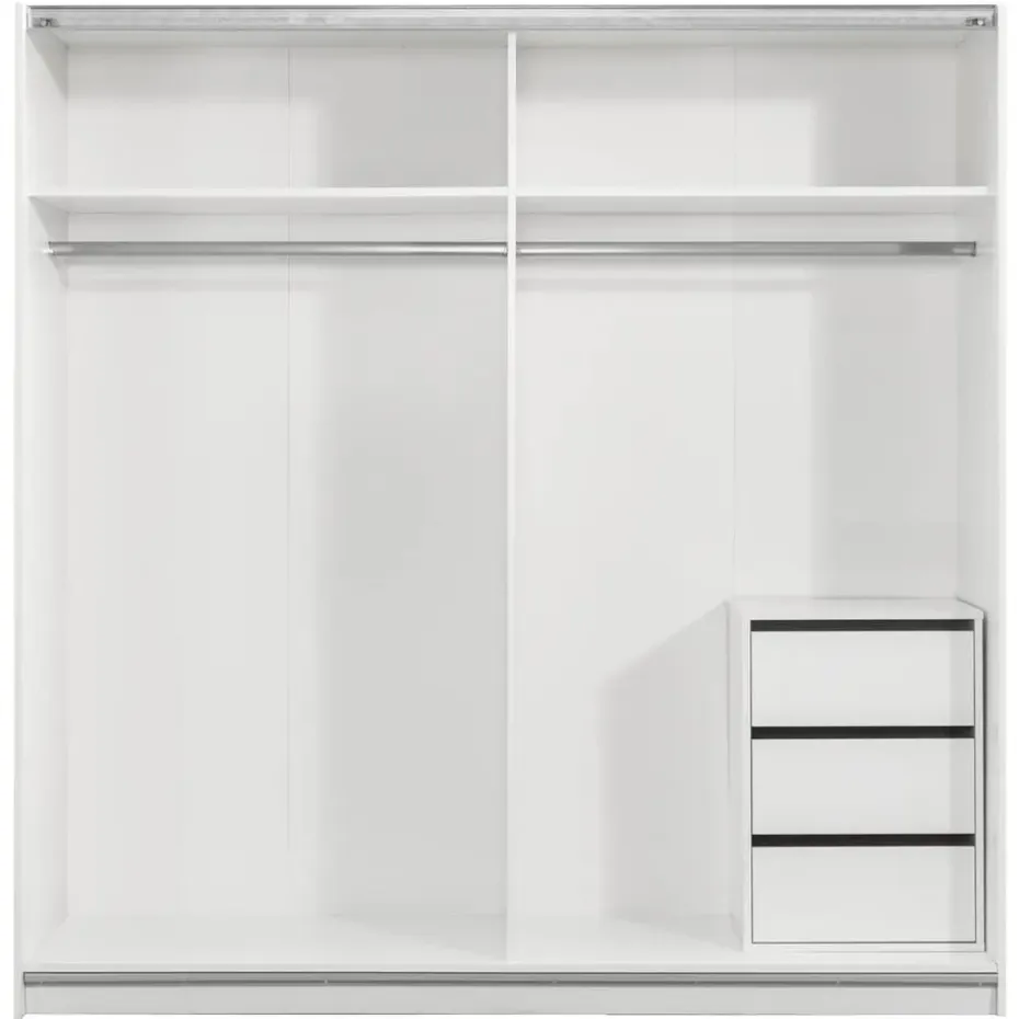 Schuifdeurkast Genua - wit - 204x200x60 cm