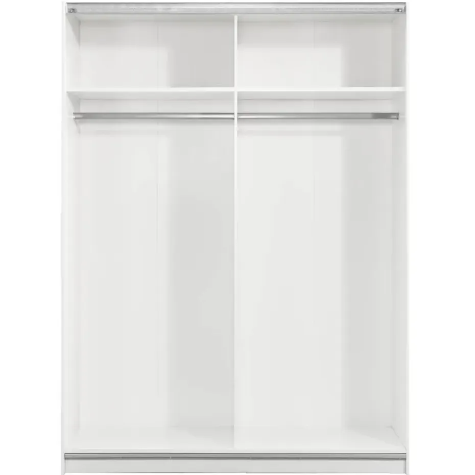 Schuifdeurkast Genua - wit/antraciet - 204x150x60 cm
