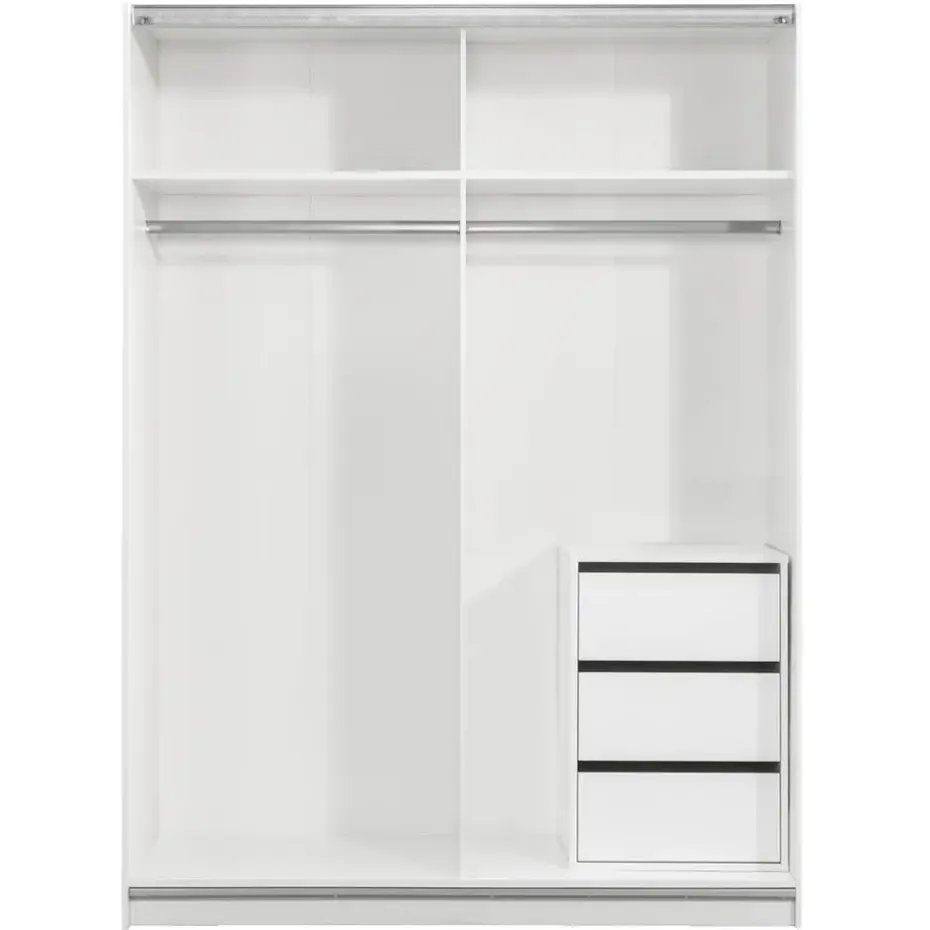 Schuifdeurkast Genua - wit - 204x150x60 cm