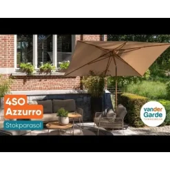 4-Seasons stokparasol Azzurro 300 cm - Woodlook/charcoal