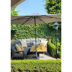 4-Seasons stokparasol Azzurro 350 cm - Charcoal