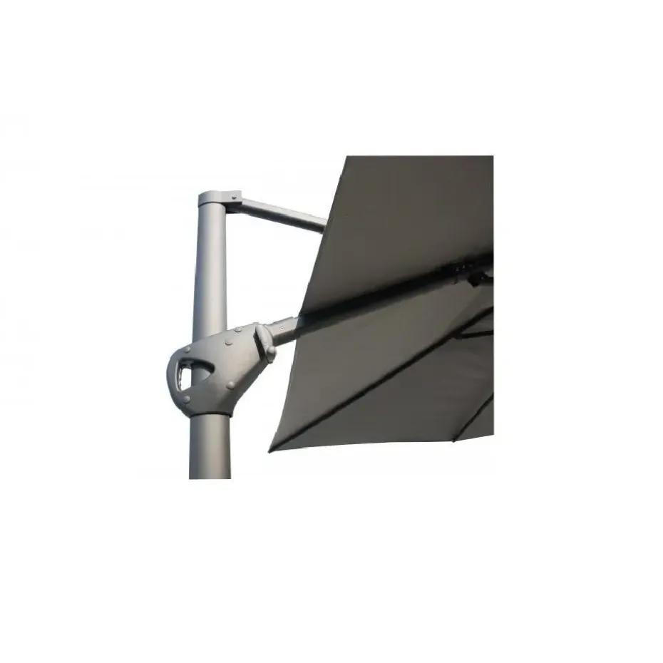4-Seasons zweefparasol Hacienda 300 x 400 - Woodlook/Sand met voet en hoes