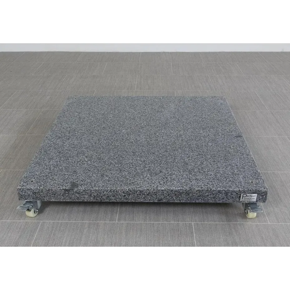 4-Seasons zweefparasol Siesta Premium 3x3 m. - woodlook/charcoal + voet en hoes