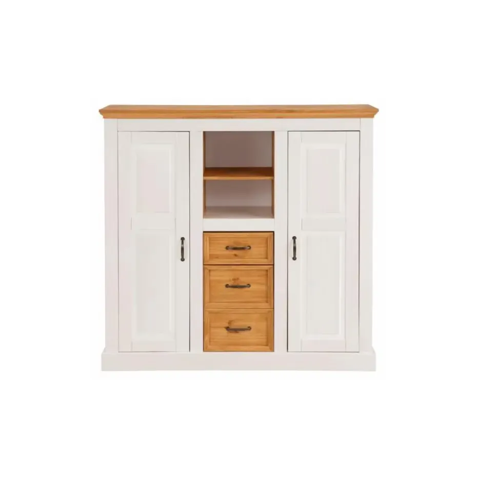 Selma - Dressoir met 2 deuren en 3 laden in wit gebeitst grenen