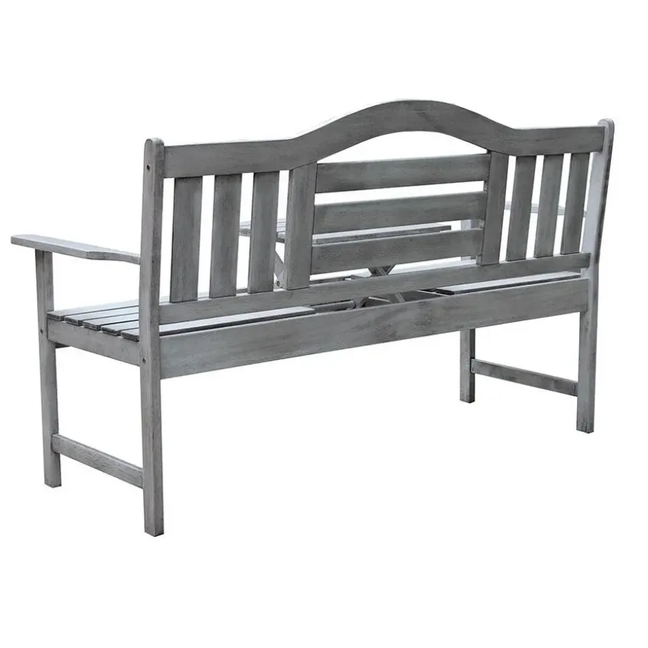 SenS-Line Nevada tuinbank met uitklapbaar tafeltje - Grijs - 150 cm - Meranti h