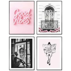 Set poster met lijst - Good Vibes