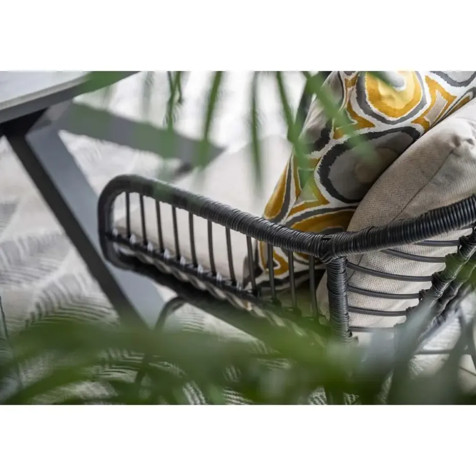 Set van 4 - Garden Impressions Margriet tuinstoel - Zwart/Zand