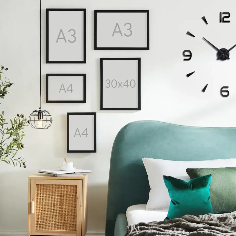Set van 2 Fotokaders - A4 formaat - Foto Lijsten in MDF Hout - Zwart