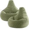 Set van 2 icon Zitzak Dalton - Corduroy Zitzak Volwassenen - Saliegroen