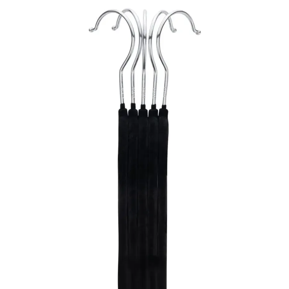 Set van 50 kleerhangers - Fluweel - Anti-slip - Kapstokken met Broeklat - Zwart
