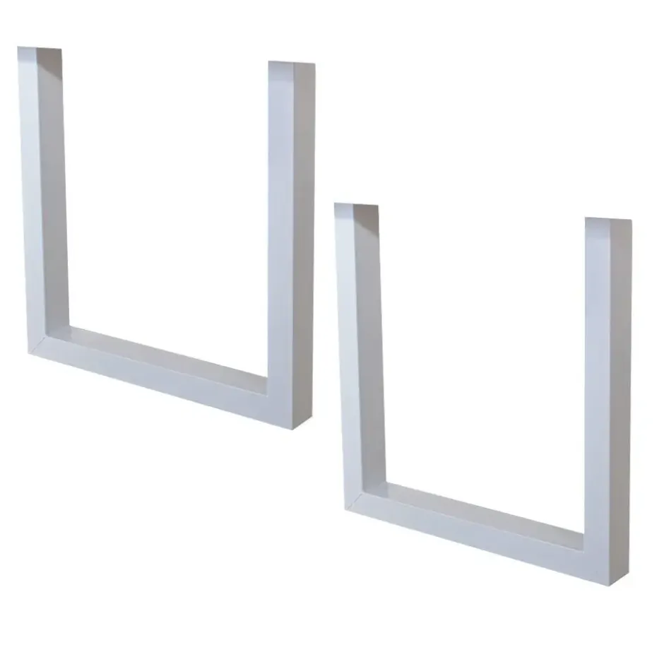 Set van 2 metalen tafelpoten U-frame wit - 8x70x72 cm - Metaal - Wit