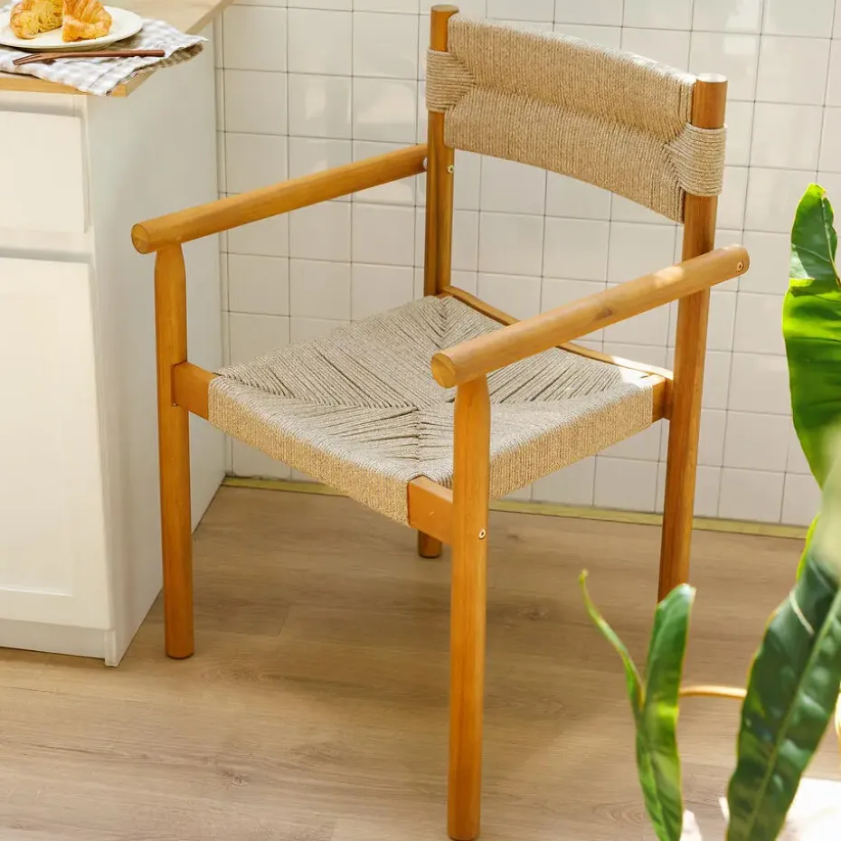 Set van 2 tuinstoelen van massief acaciahout