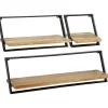 Set van 3 wandplanken Siebe-acacia/gepoedercoat metaal