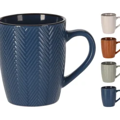 Siaki Koffiemok/theemok - Fishbone - blauw - 370 ml