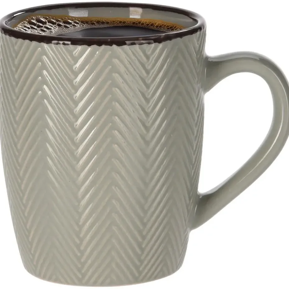 Siaki Koffiemok/theemok - Fishbone - lichtgrijs - 370 ml