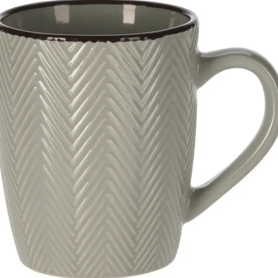Siaki Koffiemok/theemok - Fishbone - lichtgrijs - 370 ml