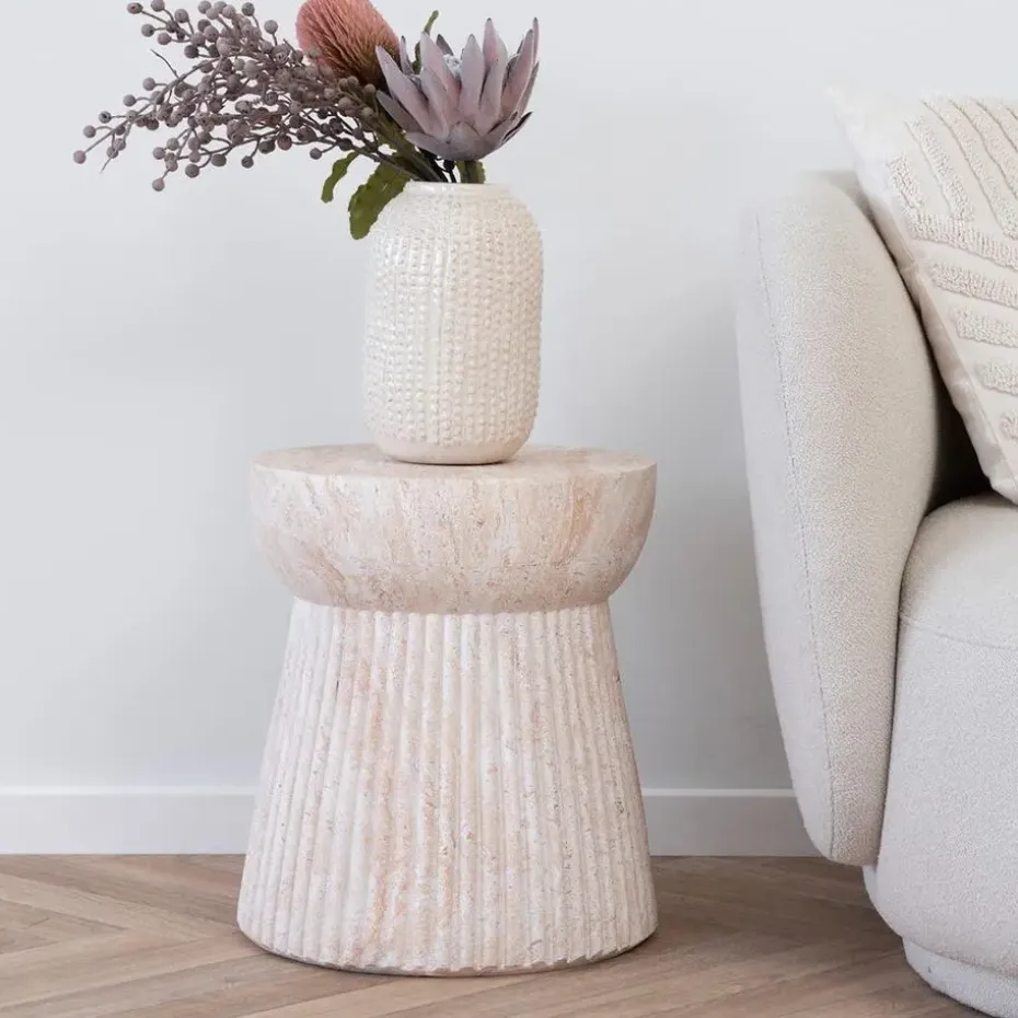 Sidetable Fiberclay Naturel - 37x37x43cm - Bonn