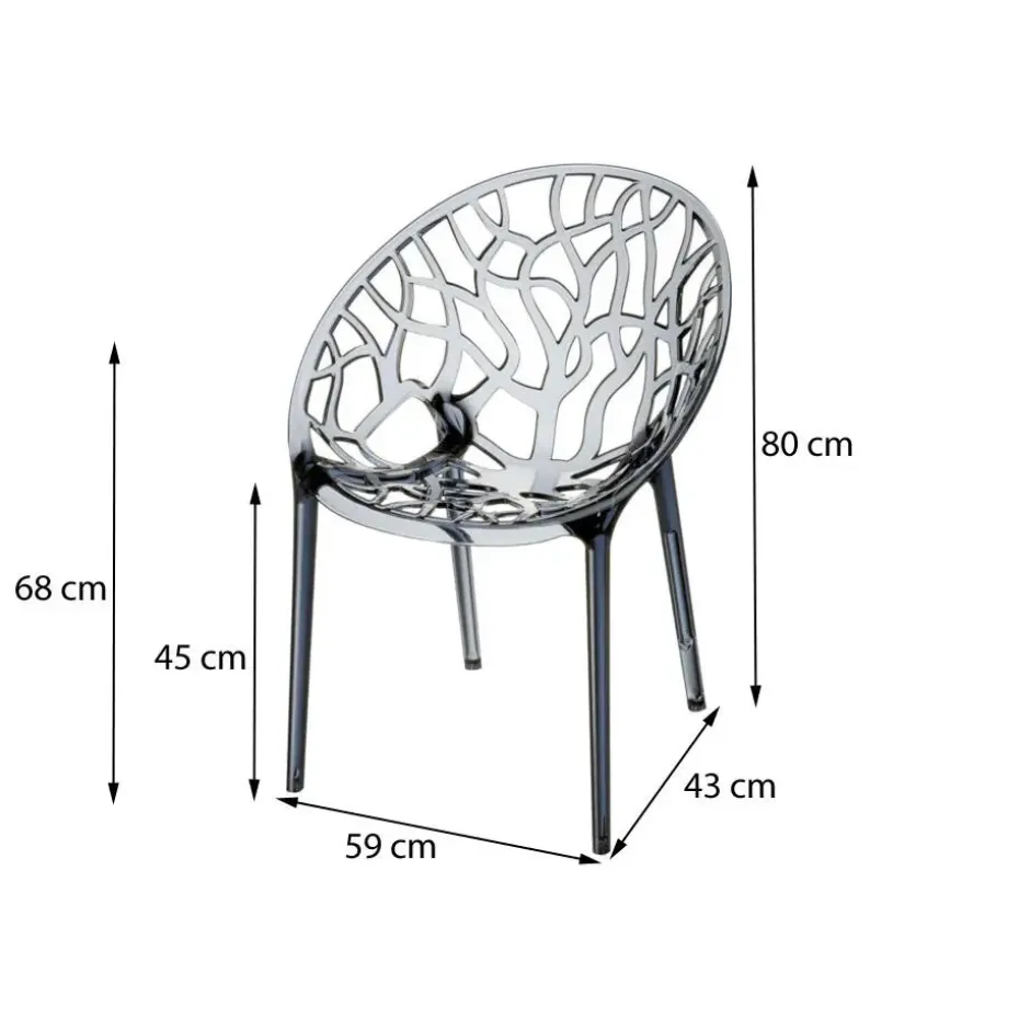 Siesta Crystal stapelbare stoel - Black Transparant