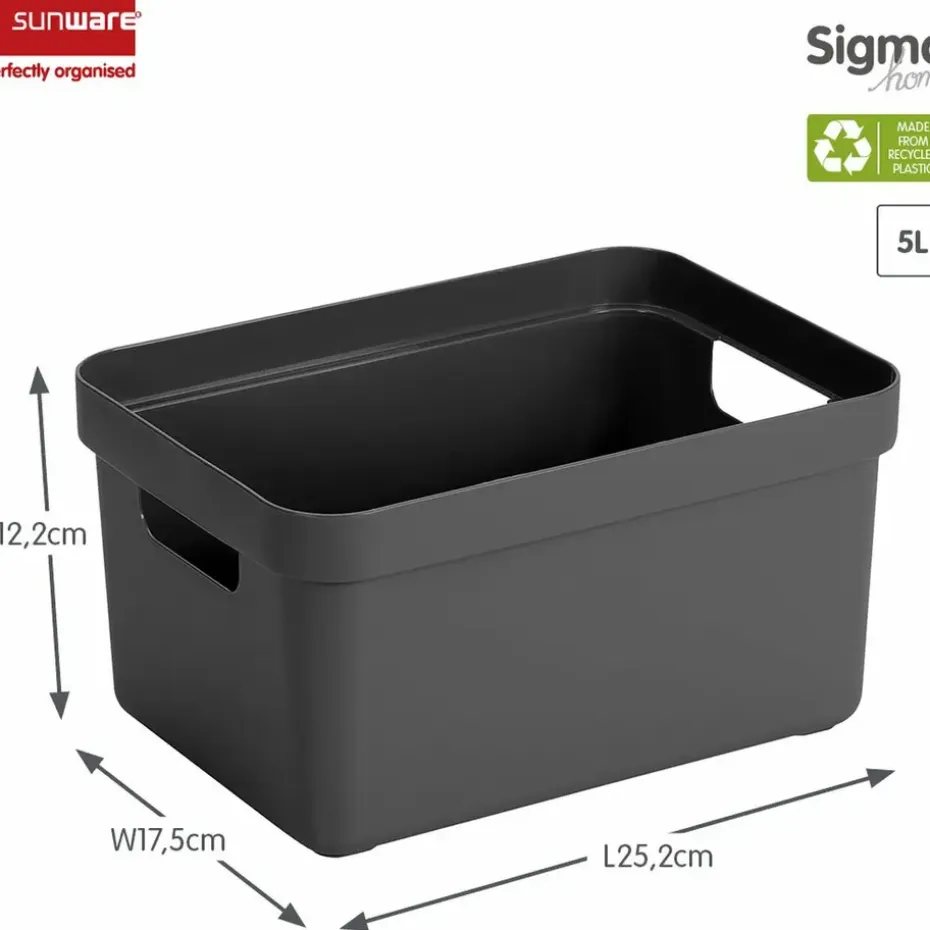 Sigma home opbergbox 5L antraciet