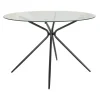 Silvie - Ronde eettafel Ø110 cm 4 zitplaatsen in glas / zwart