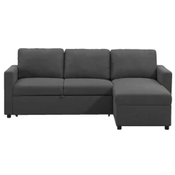 Slaapbank Turijn met opbergruimte - antraciet - 82x215x145 cm