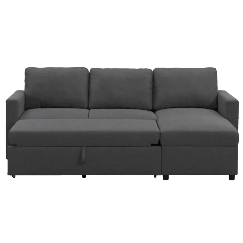 Slaapbank Turijn met opbergruimte - antraciet - 82x215x145 cm