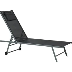 SORONI - Ligstoel set van 2 - Grijs/Zwart - Staal