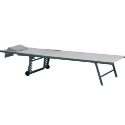 SORONI - Ligstoel set van 2 - Grijs/Lichtgrijs - Staal
