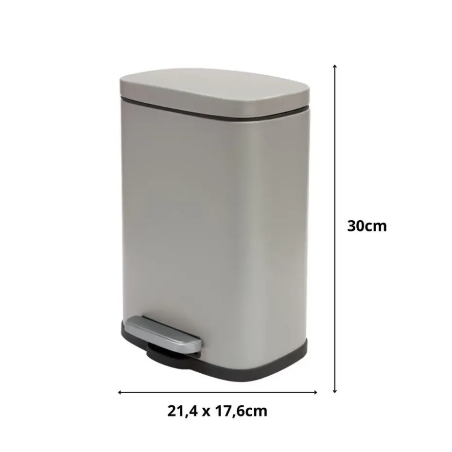 Spirella Pedaalemmer Venice - beige - 5L - metaal - 21 x 30 cm
