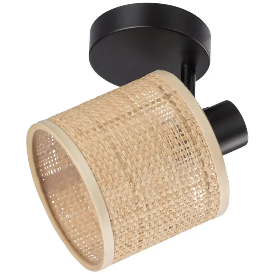 Spot Romana - naturel/mat zwart - 17xØ13 cm