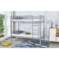Stapelbed Dixie 90x200cm - metaal - mat grijs