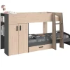 Stapelbed Stim met kast & lade - eik/grijs