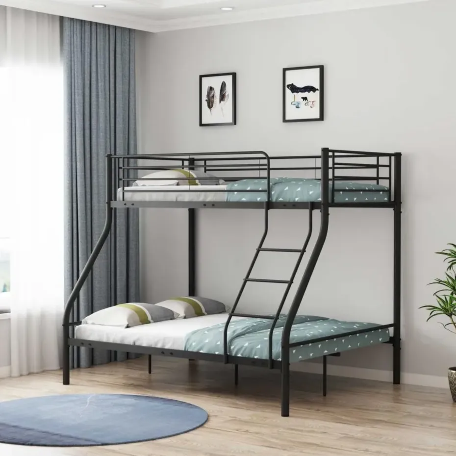 Stapelbed Trixie 90x200 & 140x200 - metaal - mat zwart