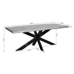 Starfurn - Boomstamtafel Denver - Bruin - 100x220x76 cm