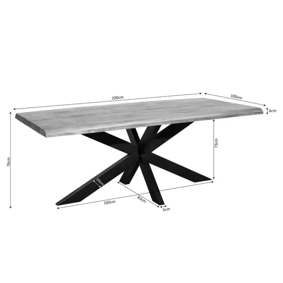 Starfurn - Boomstamtafel Denver - Bruin - 100x200x76 cm