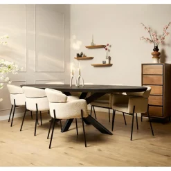 Starfurn - Eettafel Brandy - Zwart - 110x240x76 cm