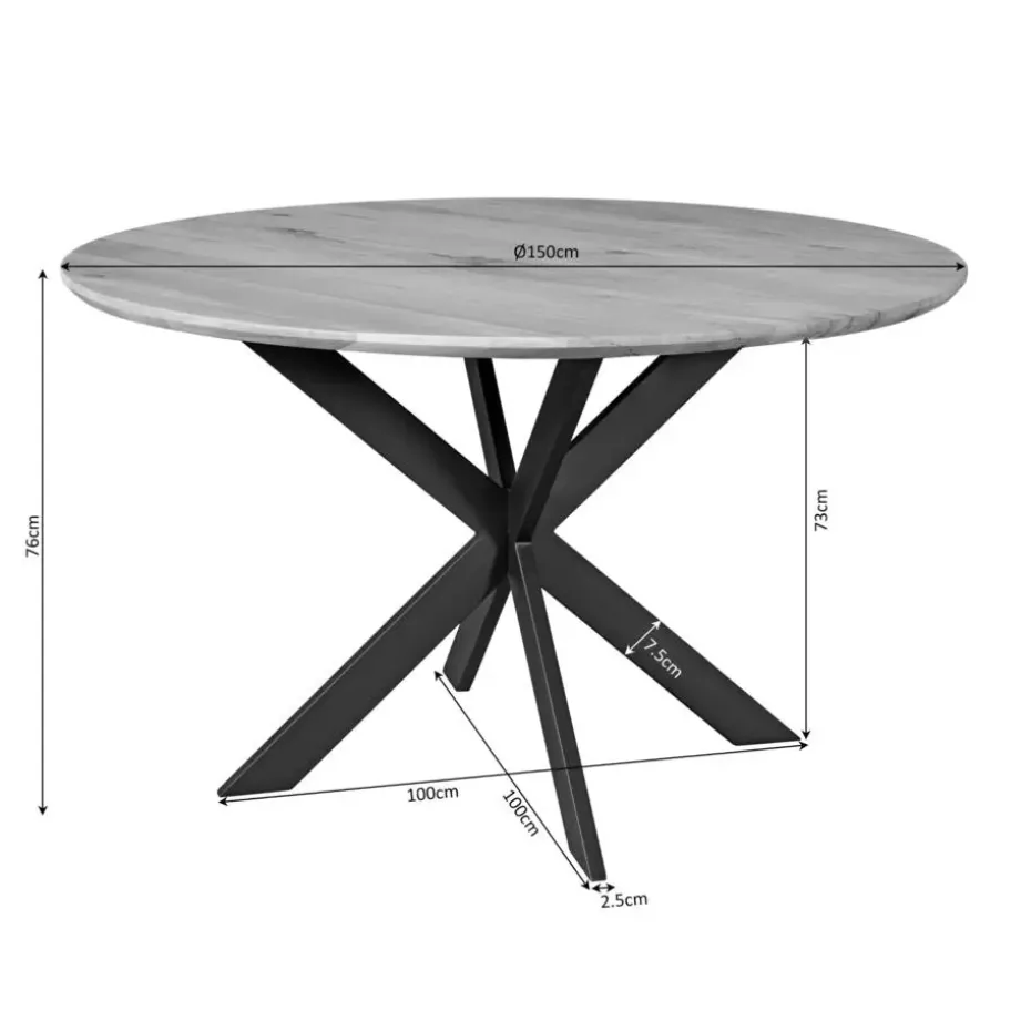 Starfurn - Eettafel Ferris - Bruin - 150x150x76 cm