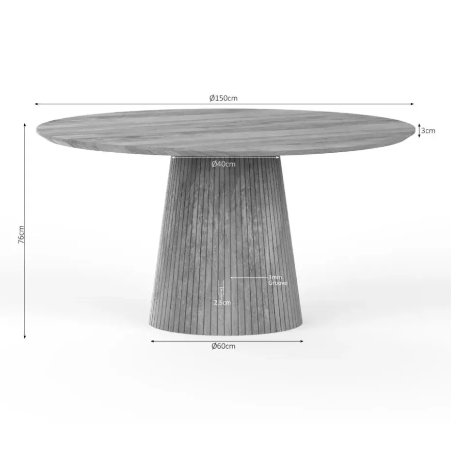 Starfurn - Eettafel Lana - Bruin - 150x150x76 cm