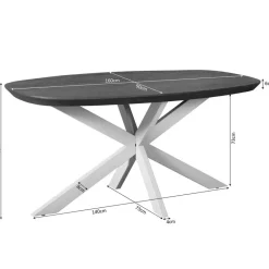 Starfurn - Eettafel Madison - Zwart - 90x160x76 cm